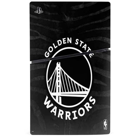 NBA Golden State Warriors Black Animal Print PS5 Slim Digital Edition Console Skin
