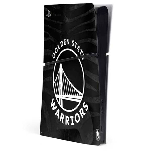 NBA Golden State Warriors Black Animal Print PS5 Slim Digital Edition Console Skin