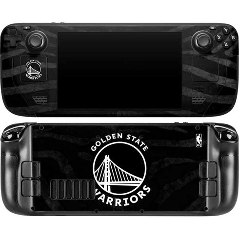 NBA Golden State Warriors Black Animal Print Steam Deck Handheld Gaming Computer OLED Skin
