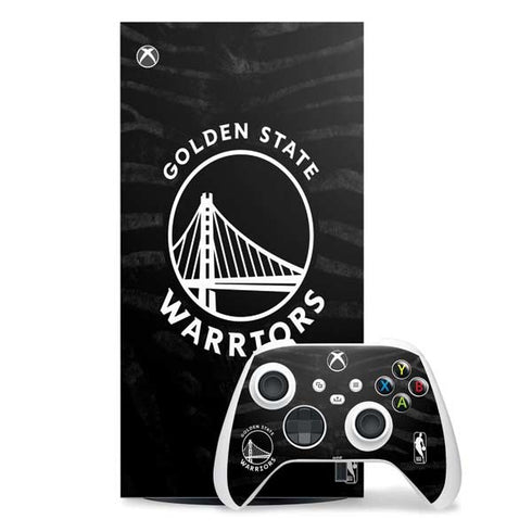 NBA Golden State Warriors Black Animal Print Xbox Series X Skins