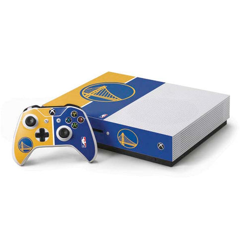 NBA Golden State Warriors Canvas Xbox One S Console and Controller Bundle Skin