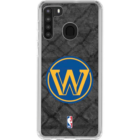 NBA Golden State Warriors Dark Rust Galaxy A21 Clear Case