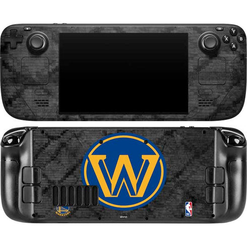 NBA Golden State Warriors Dark Rust Steam Deck Handheld Gaming Computer OLED Skin