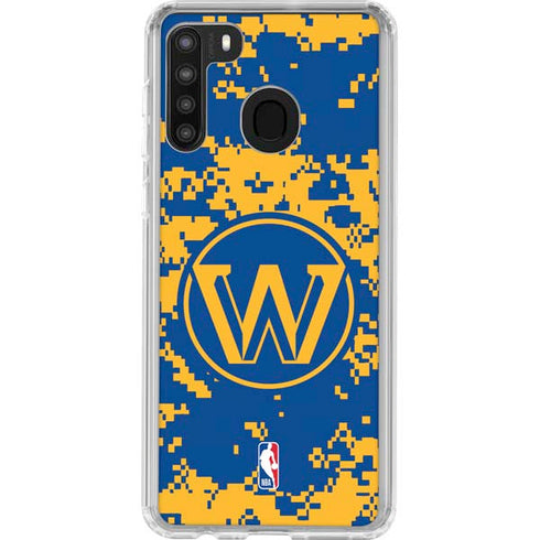 NBA Golden State Warriors Digi Camo Galaxy A21 Clear Case
