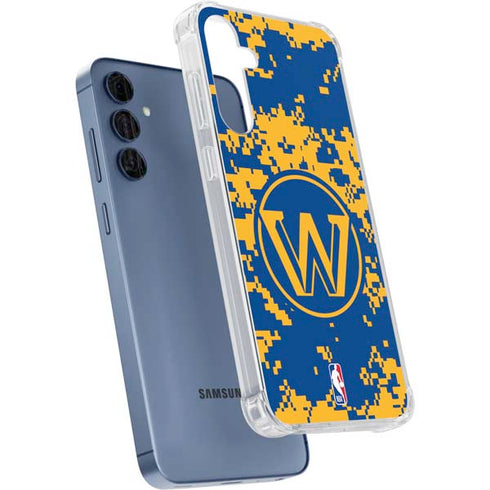 NBA Golden State Warriors Digi Camo Galaxy A55 5G Clear Case