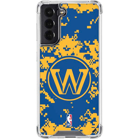 NBA Golden State Warriors Digi Camo Galaxy S21 5G Clear Case