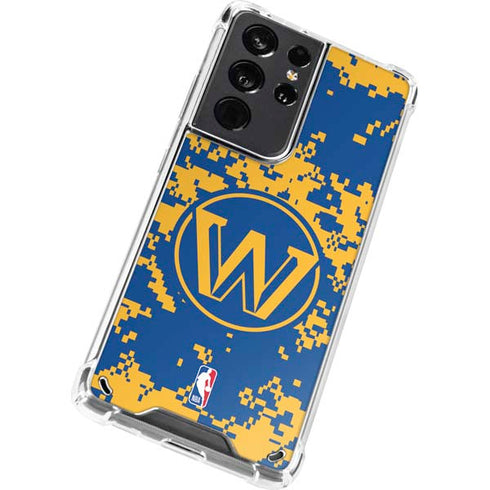 NBA Golden State Warriors Digi Camo Galaxy S21 Ultra 5G Clear Case