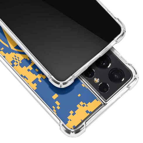 NBA Golden State Warriors Digi Camo Galaxy S21 Ultra 5G Clear Case