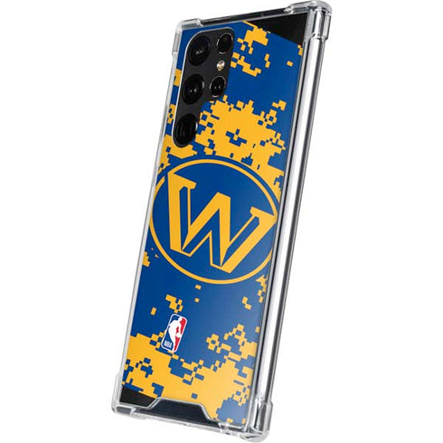 NBA Golden State Warriors Digi Camo Galaxy S22 Ultra Clear Case