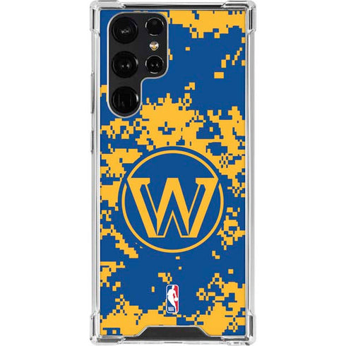 NBA Golden State Warriors Digi Camo Galaxy S22 Ultra Clear Case