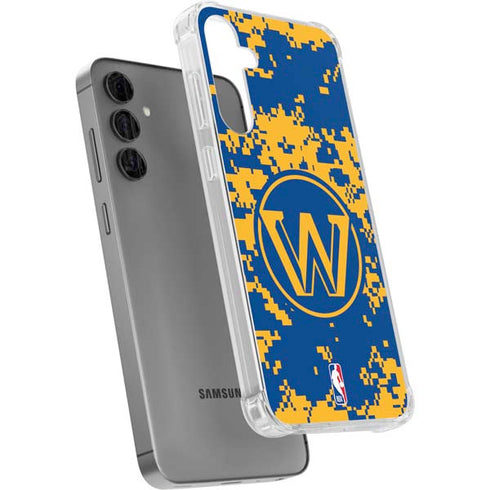NBA Golden State Warriors Digi Camo Galaxy S24 Plus Clear Case