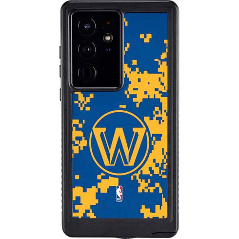 NBA Golden State Warriors Digi Camo Galaxy S24 Ultra Waterproof Case