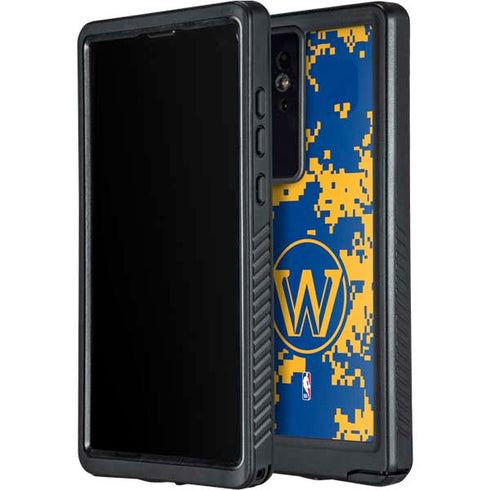 NBA Golden State Warriors Digi Camo Galaxy S24 Ultra Waterproof Case