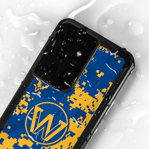 NBA Golden State Warriors Digi Camo Galaxy S24 Ultra Waterproof Case