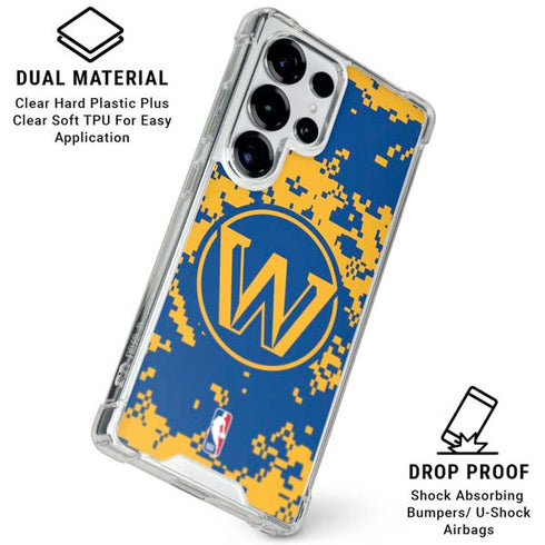 NBA Golden State Warriors Digi Camo Galaxy S25 Ultra Clear Case