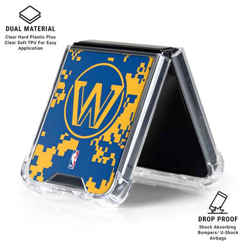NBA Golden State Warriors Digi Camo Galaxy Z Flip6 Clear Case