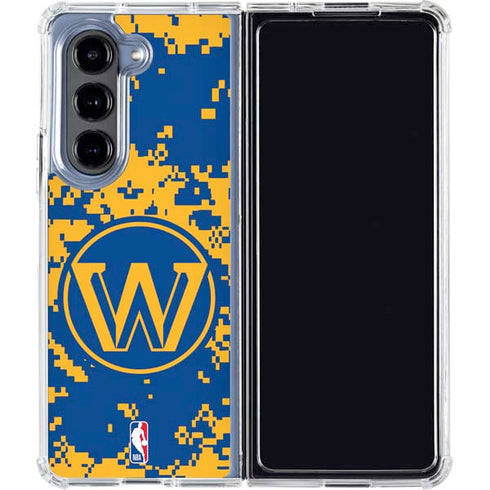 NBA Golden State Warriors Digi Camo Galaxy Z Fold5 5G Clear Case