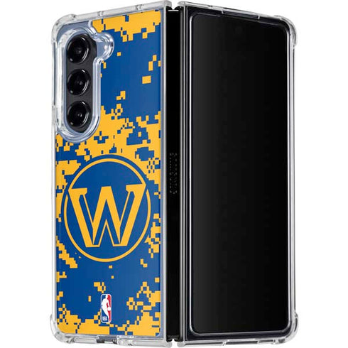 NBA Golden State Warriors Digi Camo Galaxy Z Fold5 5G Clear Case