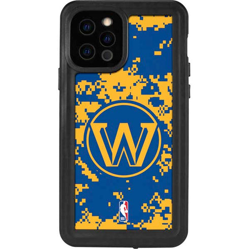 NBA Golden State Warriors Digi Camo iPhone 12 Pro Waterproof Case