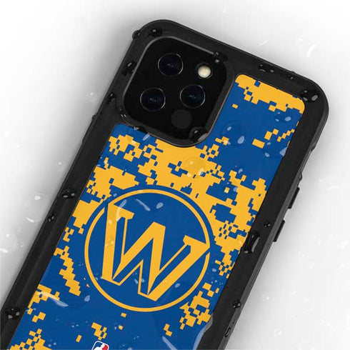 NBA Golden State Warriors Digi Camo iPhone 12 Pro Waterproof Case