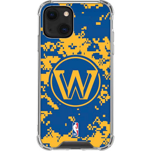 NBA Golden State Warriors Digi Camo iPhone 13 Clear Case