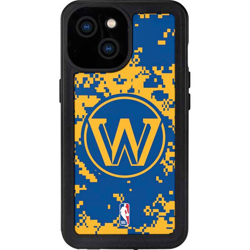 NBA Golden State Warriors Digi Camo iPhone 13 Mini Waterproof Case