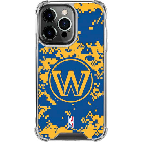 NBA Golden State Warriors Digi Camo iPhone 13 Pro Clear Case