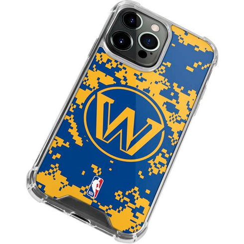NBA Golden State Warriors Digi Camo iPhone 13 Pro Clear Case
