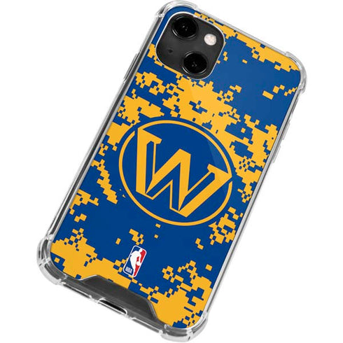 NBA Golden State Warriors Digi Camo iPhone 14 Clear Case