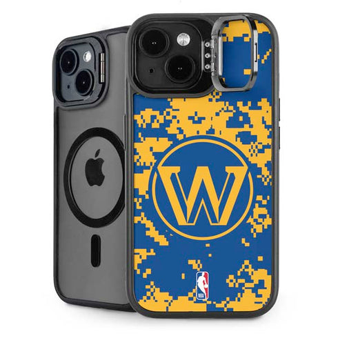 NBA Golden State Warriors Digi Camo iPhone 14 Plus Kickstand Case