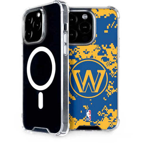 NBA Golden State Warriors Digi Camo iPhone 14 Pro MagSafe Case