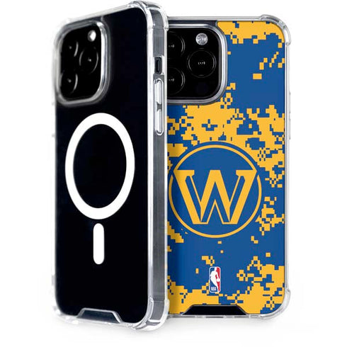 NBA Golden State Warriors Digi Camo iPhone 14 Pro Max MagSafe Case