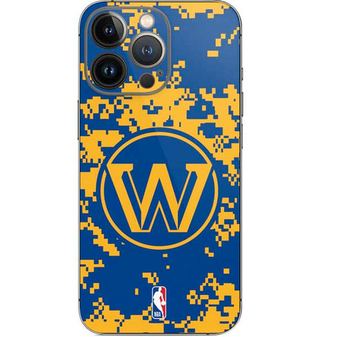 NBA Golden State Warriors Digi Camo iPhone 14 Pro Skin