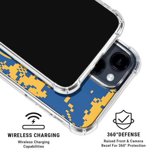 NBA Golden State Warriors Digi Camo iPhone 15 Clear Case