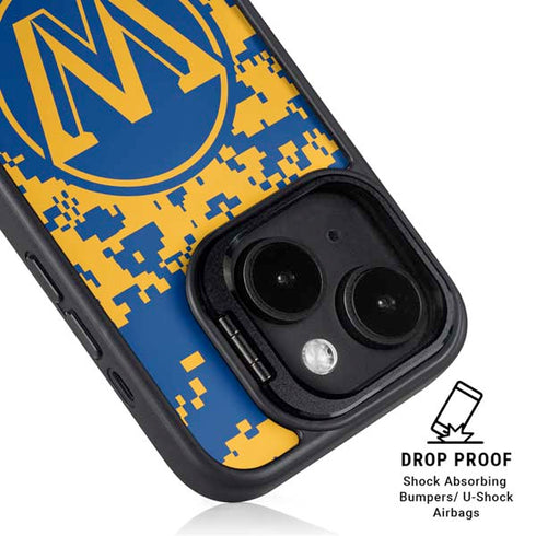 NBA Golden State Warriors Digi Camo iPhone 15 Plus Kickstand Case