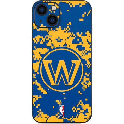 NBA Golden State Warriors Digi Camo iPhone 15 Plus Skin