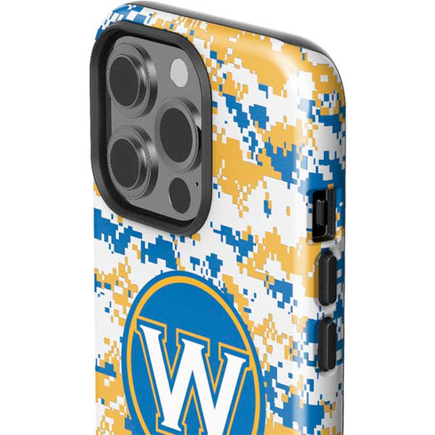 NBA Golden State Warriors Digi Camo iPhone 15 Pro Impact Case
