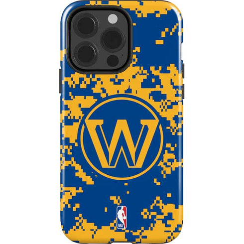 NBA Golden State Warriors Digi Camo iPhone 15 Pro Impact Case