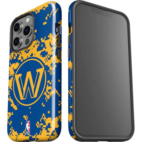 NBA Golden State Warriors Digi Camo iPhone 15 Pro Impact Case