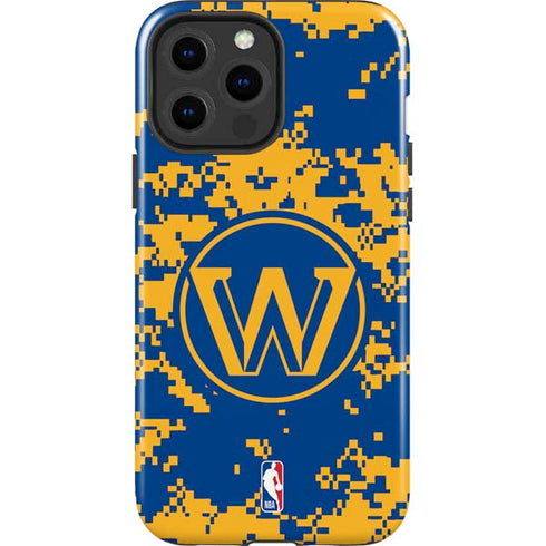 NBA Golden State Warriors Digi Camo iPhone 15 Pro Max Impact Case