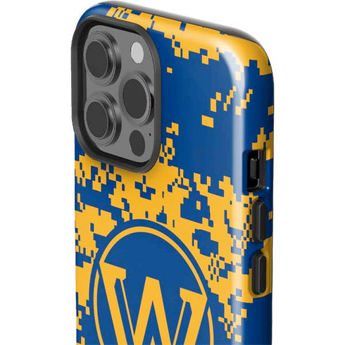 NBA Golden State Warriors Digi Camo iPhone 15 Pro Max Impact Case