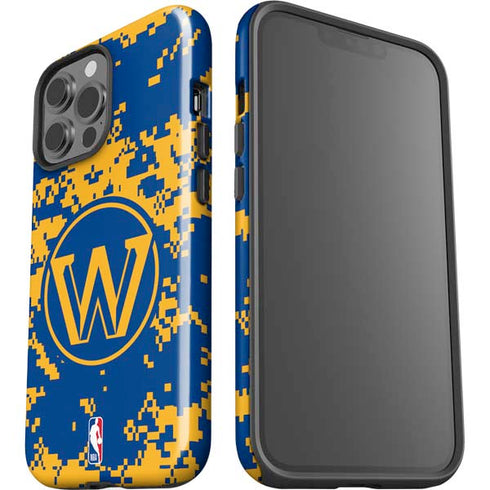 NBA Golden State Warriors Digi Camo iPhone 15 Pro Max Impact Case