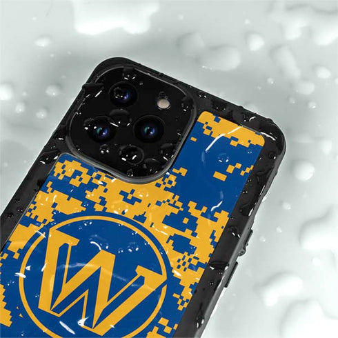 NBA Golden State Warriors Digi Camo iPhone 15 Pro Waterproof Case