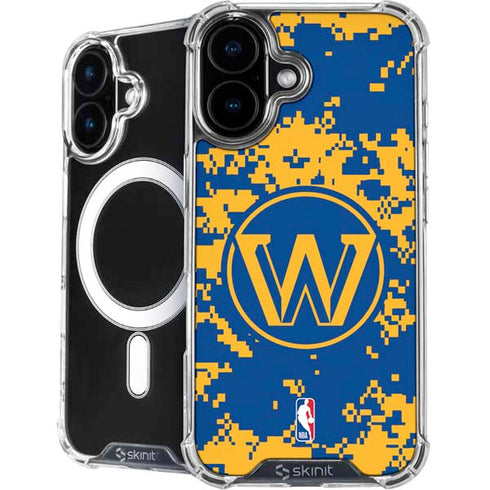 NBA Golden State Warriors Digi Camo iPhone 16 MagSafe Case
