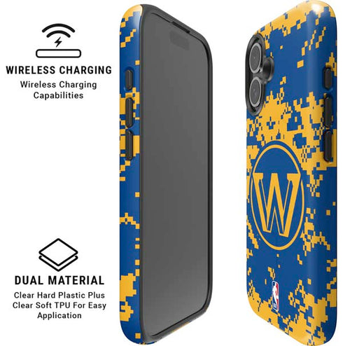 NBA Golden State Warriors Digi Camo iPhone 16 Magsafe Impact Case