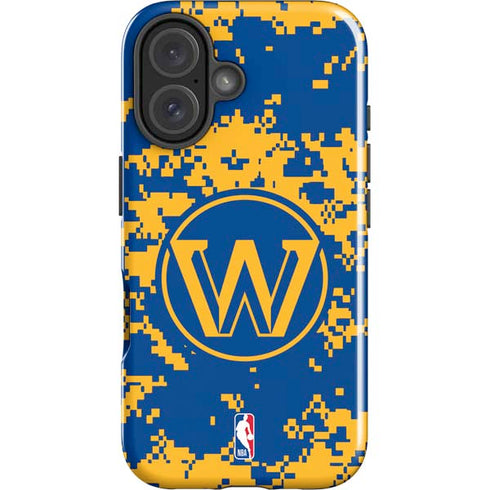 NBA Golden State Warriors Digi Camo iPhone 16 Plus Impact Case