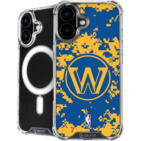 NBA Golden State Warriors Digi Camo iPhone 16 Plus MagSafe Case