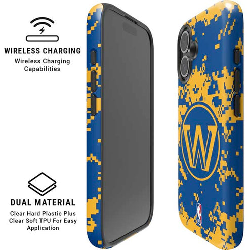 NBA Golden State Warriors Digi Camo iPhone 16 Plus Magsafe Impact Case