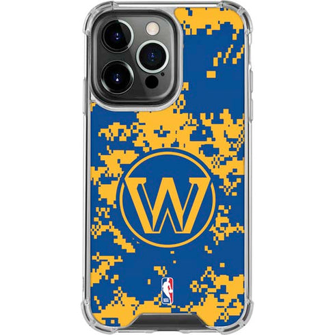 NBA Golden State Warriors Digi Camo iPhone 16 Pro Clear Case