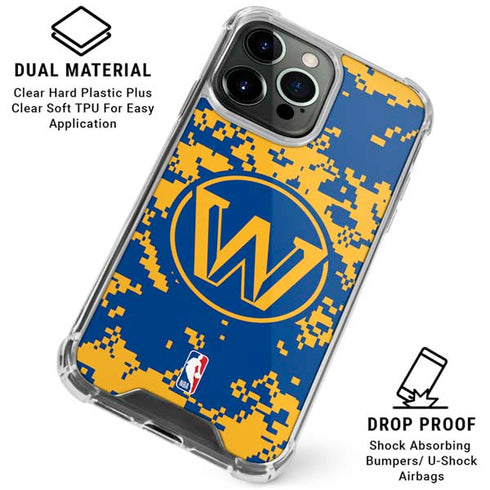 NBA Golden State Warriors Digi Camo iPhone 16 Pro Clear Case